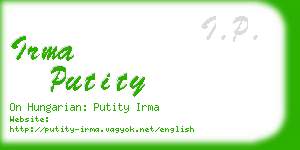 irma putity business card